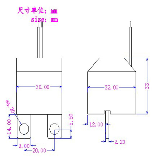 AC current transformer JS4015  5(30)A/5mA