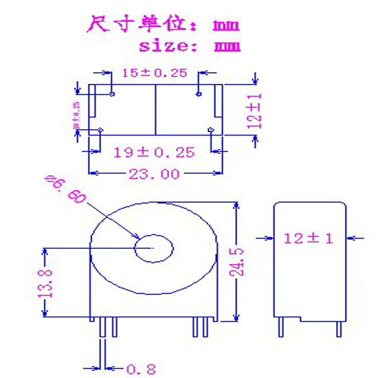 交流电流互感器 MCT-1  1(10)A/0.5mA